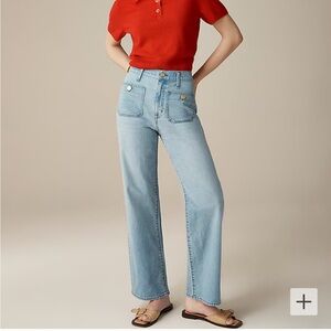 Brand NWT j crew Sailor slim wide-leg jean in Clear Skies wash